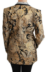 Dolce & Gabbana Black Gold Jacquard Blazer Jacket -   -  Dolce & Gabbana.