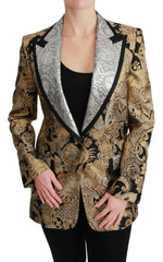 Dolce & Gabbana Black Gold Jacquard Blazer Jacket -   -  Dolce & Gabbana.