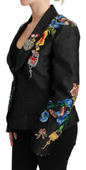 Dolce & Gabbana Black Brocade Crystal Blazer Jacket -   -  Dolce & Gabbana.