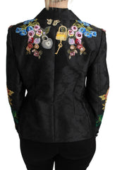 Dolce & Gabbana Black Brocade Crystal Blazer Jacket -   -  Dolce & Gabbana.