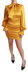 Dolce & Gabbana Yellow Silk Stretch Sheath Bodycon Mini Dress -   -  Dolce & Gabbana.