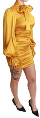 Dolce & Gabbana Yellow Silk Stretch Sheath Bodycon Mini Dress -   -  Dolce & Gabbana.
