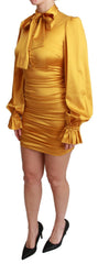 Dolce & Gabbana Yellow Silk Stretch Sheath Bodycon Mini Dress -   -  Dolce & Gabbana.