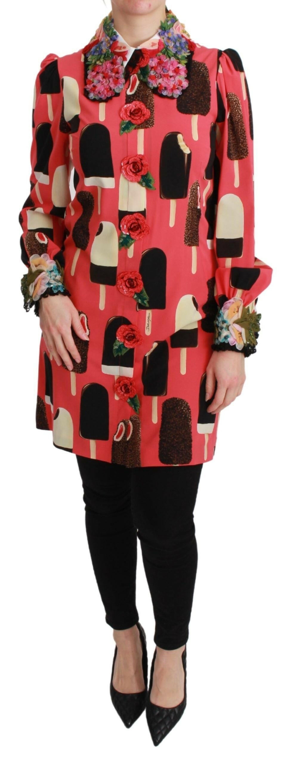 Dolce & Gabbana Pink Ice Cream Roses Sequined Dress -   -  Dolce & Gabbana.