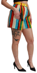 Dolce & Gabbana Multicolor Riga Pittorica Mini Shorts -   -  Dolce & Gabbana.