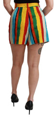 Dolce & Gabbana Multicolor Riga Pittorica Mini Shorts -   -  Dolce & Gabbana.