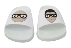 Dolce & Gabbana White Leather #dgfamily Slides Shoes Sandals -   -  Dolce & Gabbana.