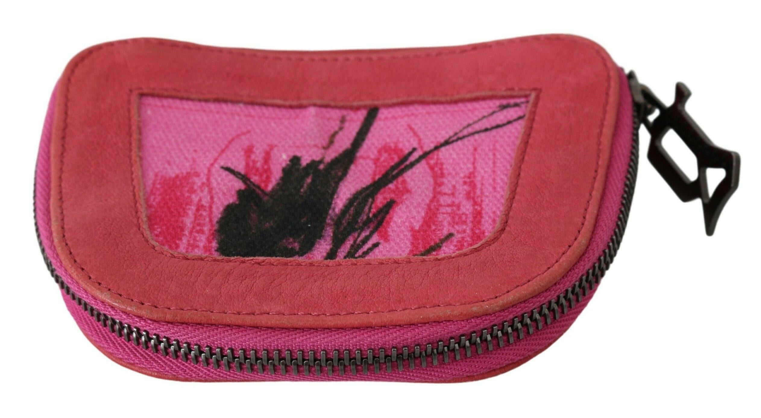 PINKO Pink Suede Printed Coin Holder Women Fabric Zippered Purse -   -  PINKO. PINKO Pink Suede Printed Coin Holder Women Fabric Zippered Purse -   -  PINKO.