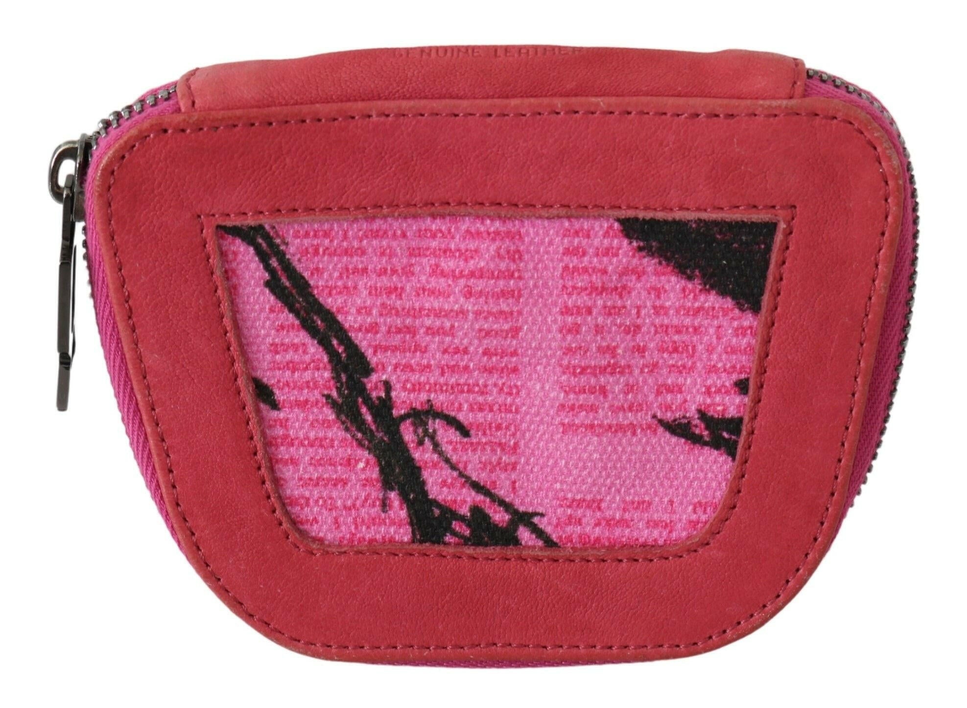 PINKO Pink Suede Printed Coin Holder Women Fabric Zippered Purse -   -  PINKO.