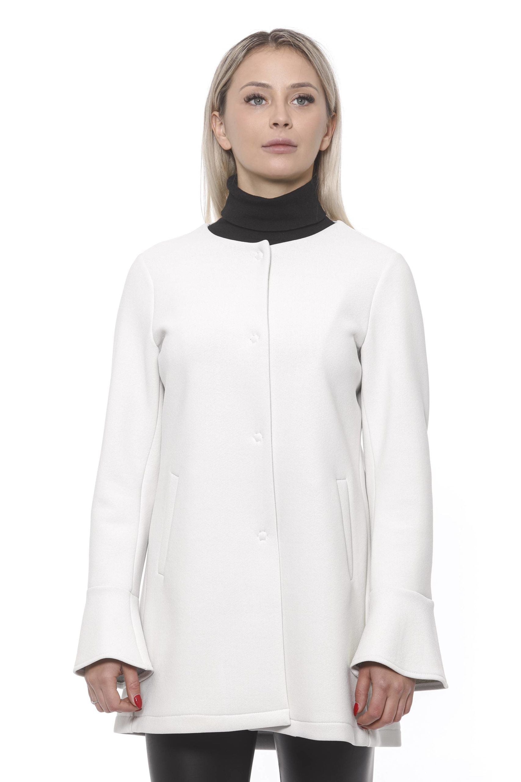 19V69 Italia Elegant White Neoprene Woman Coat -   -  19V69 Italia.