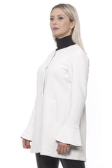 19V69 Italia Elegant White Neoprene Woman Coat -   -  19V69 Italia.