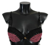 Roberto Cavalli Black Pink Lace Push Up Bra Underwear -   -  Roberto Cavalli.