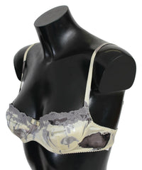 Ermanno Scervino Beige Gray Lace Balconcino Bra Underwear -   -  Ermanno Scervino.