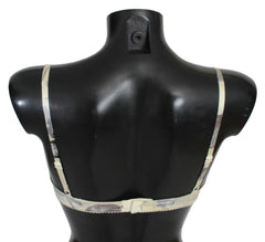 Ermanno Scervino Beige Gray Lace Balconcino Bra Underwear -   -  Ermanno Scervino.