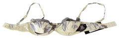 Ermanno Scervino Beige Gray Lace Balconcino Bra Underwear -   -  Ermanno Scervino.