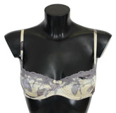 Ermanno Scervino Beige Gray Lace Balconcino Bra Underwear -   -  Ermanno Scervino.