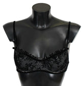 Ermanno Scervino Black Mesh Balconcino Bra Nylon  Underwear -   -  Ermanno Scervino.