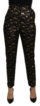 Dolce & Gabbana Black Gold Brocade High Waist Pants -   -  Dolce & Gabbana.