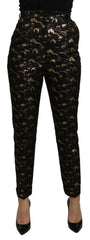Dolce & Gabbana Black Gold Brocade High Waist Pants -   -  Dolce & Gabbana.