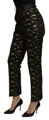 Dolce & Gabbana Black Gold Brocade High Waist Pants -   -  Dolce & Gabbana.