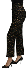 Dolce & Gabbana Black Gold Brocade High Waist Pants -   -  Dolce & Gabbana.