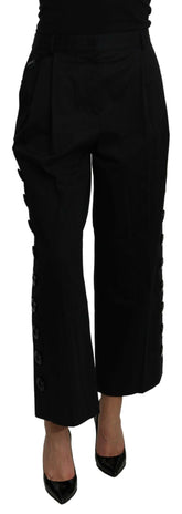 Dolce & Gabbana Black High Waist Cropped Cotton Stretch Pants -   -  Dolce & Gabbana.