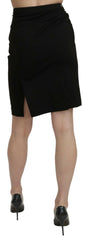 GF Ferre Black High Waist Pencil Cut Knee Length Formal Skirt -   -  GF Ferre.