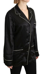 Dolce & Gabbana Black Shirt Silk Stretch Top Blouse -   -  Dolce & Gabbana.