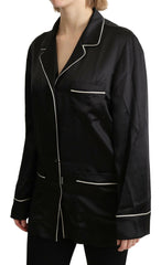 Dolce & Gabbana Black Shirt Silk Stretch Top Blouse -   -  Dolce & Gabbana.