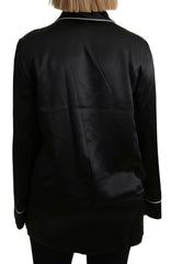 Dolce & Gabbana Black Shirt Silk Stretch Top Blouse -   -  Dolce & Gabbana.