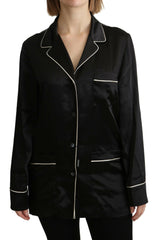 Dolce & Gabbana Black Shirt Silk Stretch Top Blouse -   -  Dolce & Gabbana.