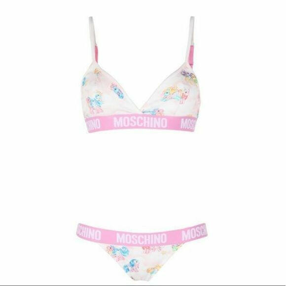 Moschino White My Little Pony Bra Briefs Set Two Piece Bikini -   -  Moschino. Moschino White My Little Pony Bra Briefs Set Two Piece Bikini -   -  Moschino.
