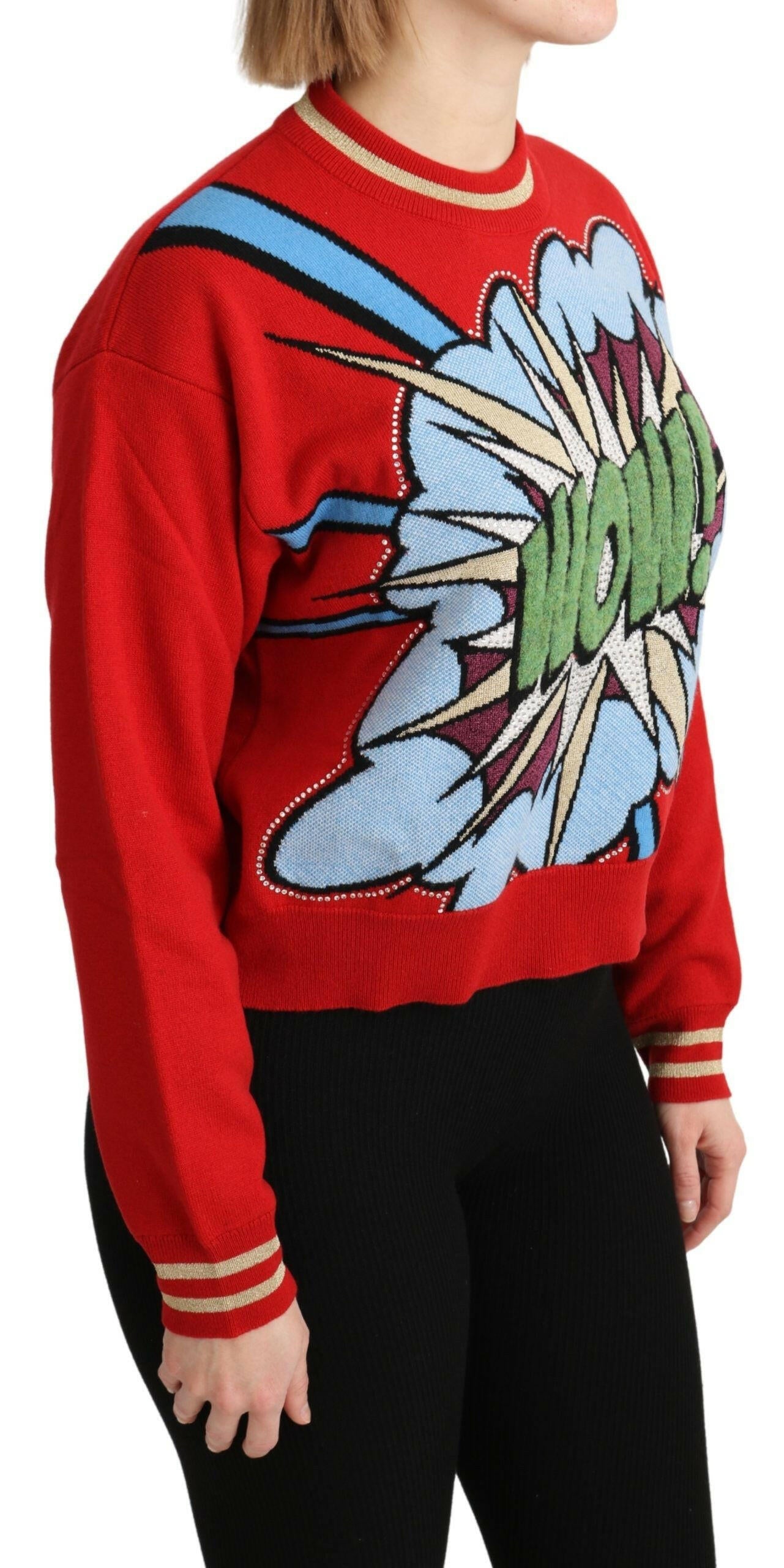 Dolce & Gabbana Red Knitted Cashmere Cartoon Top Sweater -   -  Dolce & Gabbana. Dolce & Gabbana Red Knitted Cashmere Cartoon Top Sweater -   -  Dolce & Gabbana.