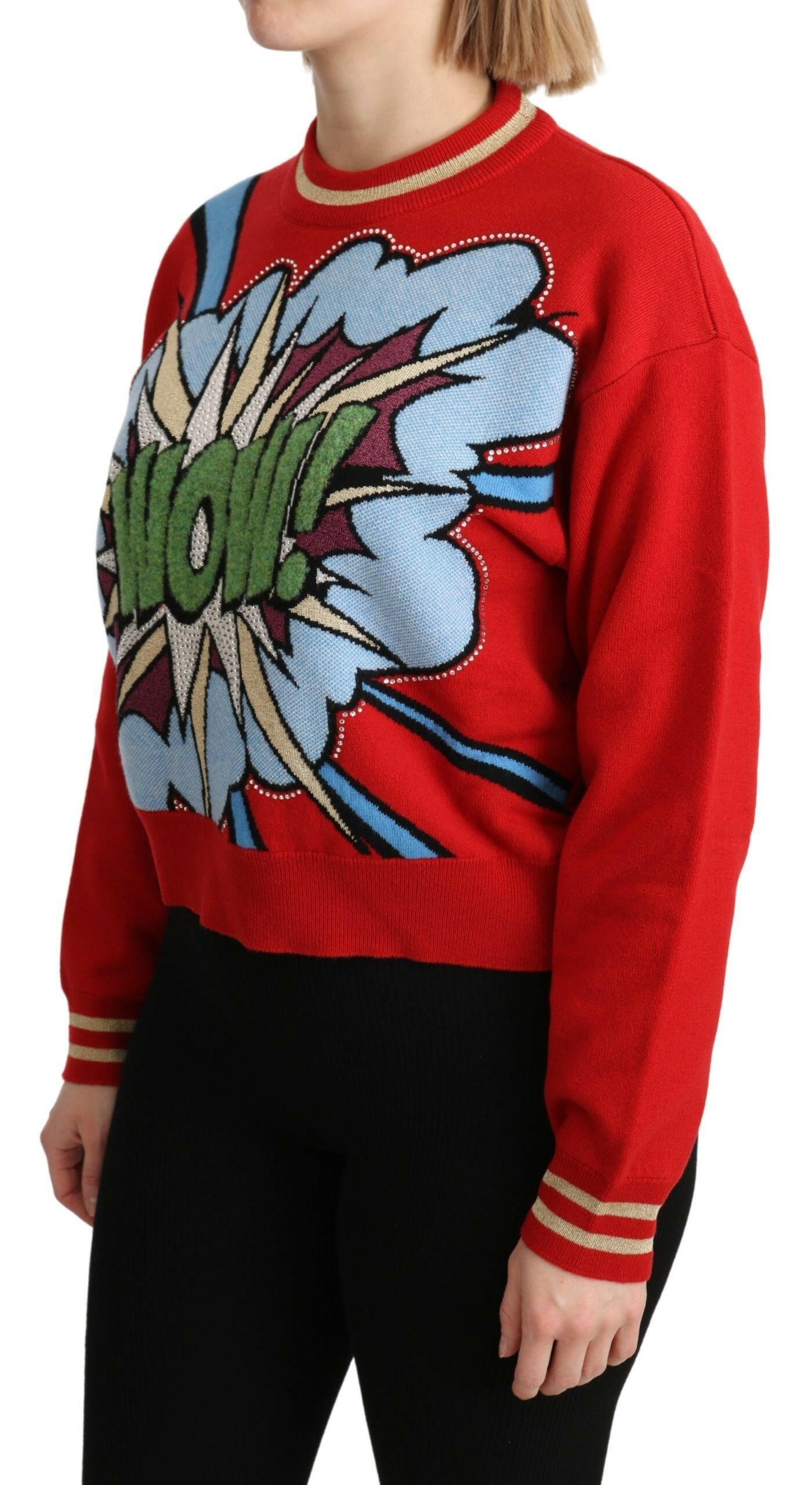Dolce & Gabbana Red Knitted Cashmere Cartoon Top Sweater -   -  Dolce & Gabbana. Dolce & Gabbana Red Knitted Cashmere Cartoon Top Sweater -   -  Dolce & Gabbana.