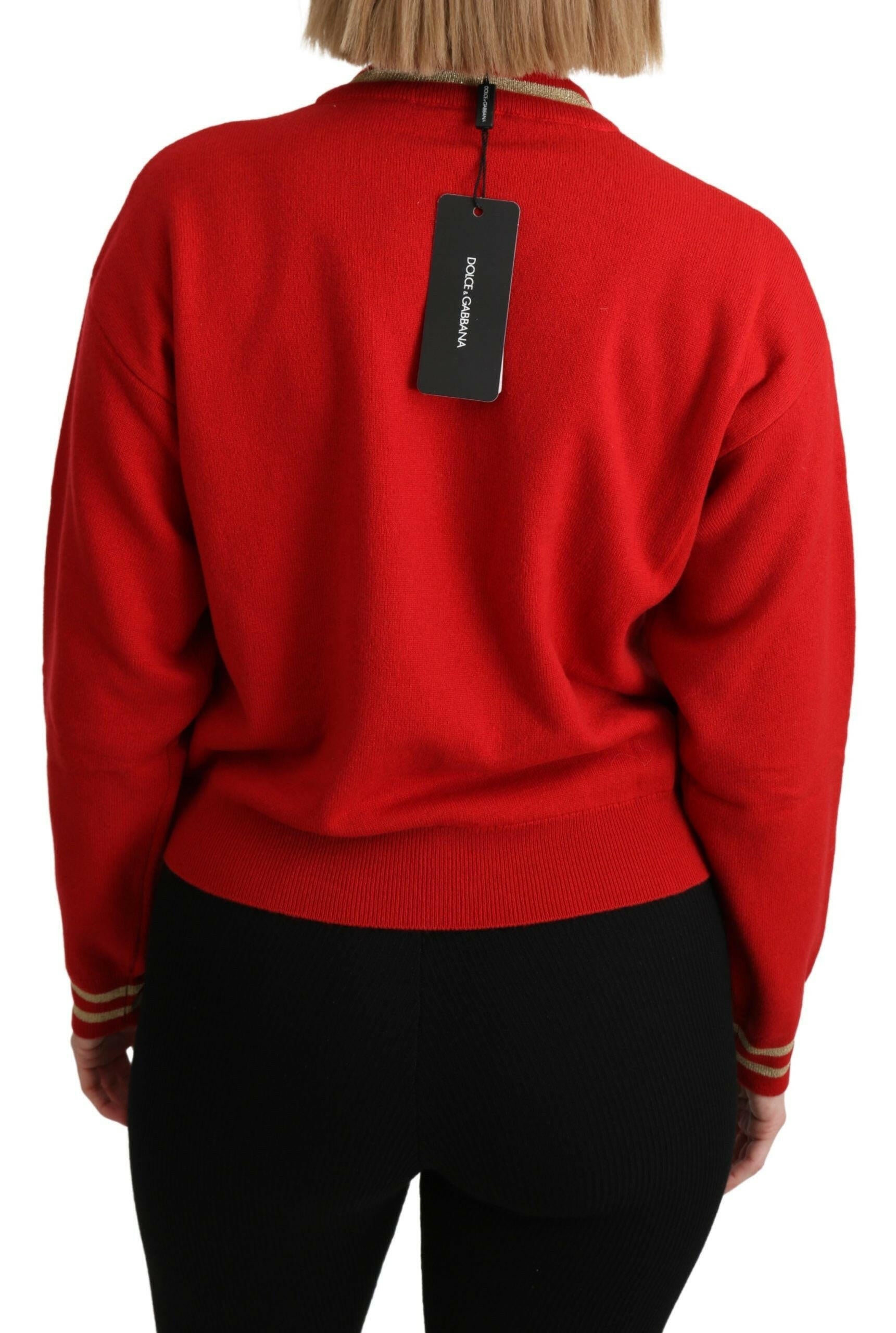 Dolce & Gabbana Red Knitted Cashmere Cartoon Top Sweater -   -  Dolce & Gabbana. Dolce & Gabbana Red Knitted Cashmere Cartoon Top Sweater -   -  Dolce & Gabbana.