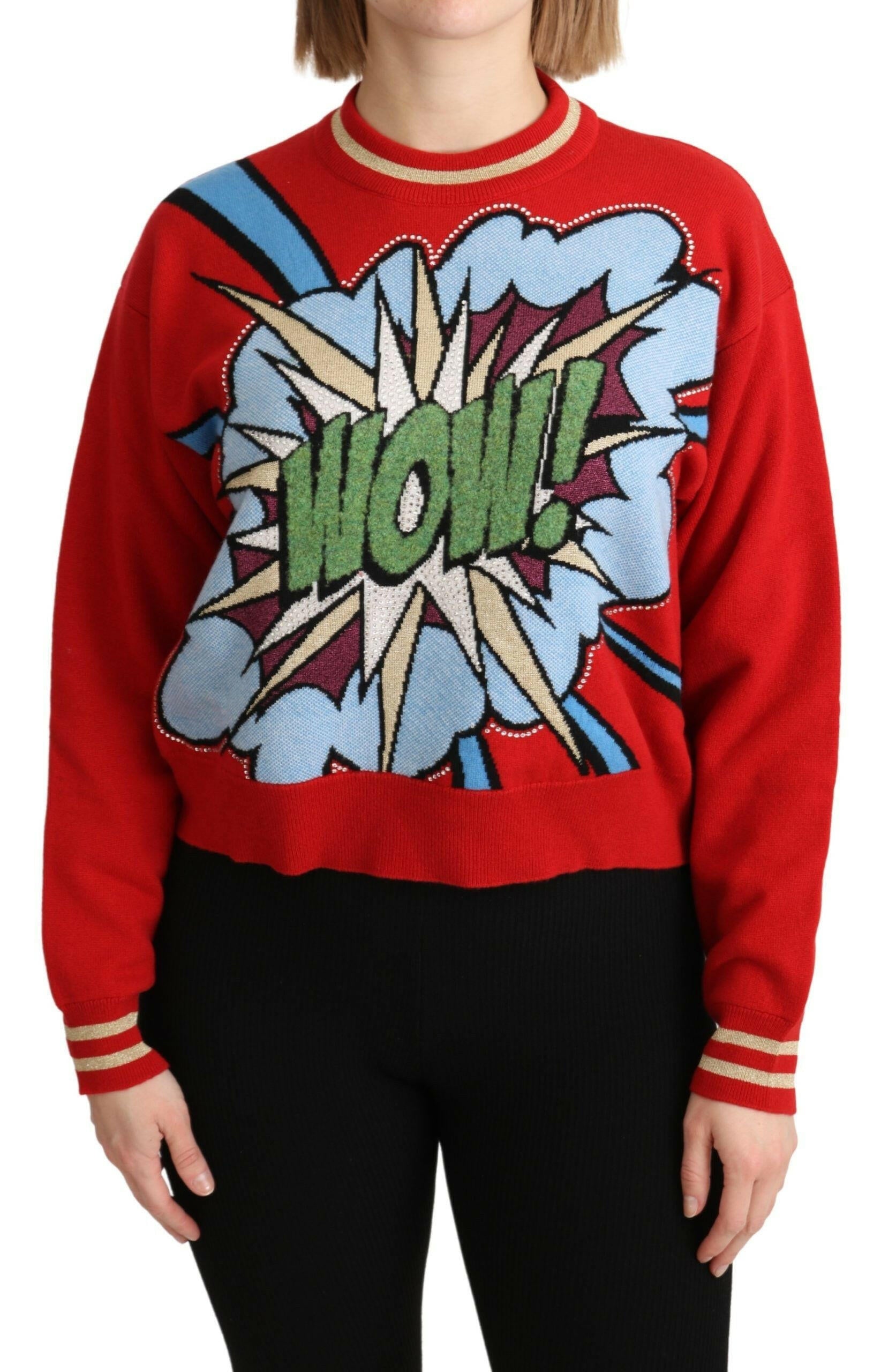 Dolce & Gabbana Red Knitted Cashmere Cartoon Top Sweater -   -  Dolce & Gabbana.