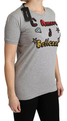 Dolce & Gabbana Gray Cotton Amore e Bellezza Top T-shirt -   -  Dolce & Gabbana.