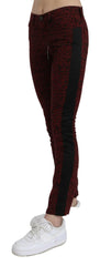 Costume National Dark Red Mid Waist Slim Fit Cotton Jeans -   -  Costume National.
