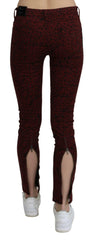Costume National Dark Red Mid Waist Slim Fit Cotton Jeans -   -  Costume National.