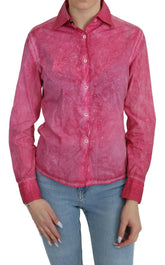 Ermanno Scervino Pink Collared Long Sleeve Shirt Blouse Top -   -  Ermanno Scervino.
