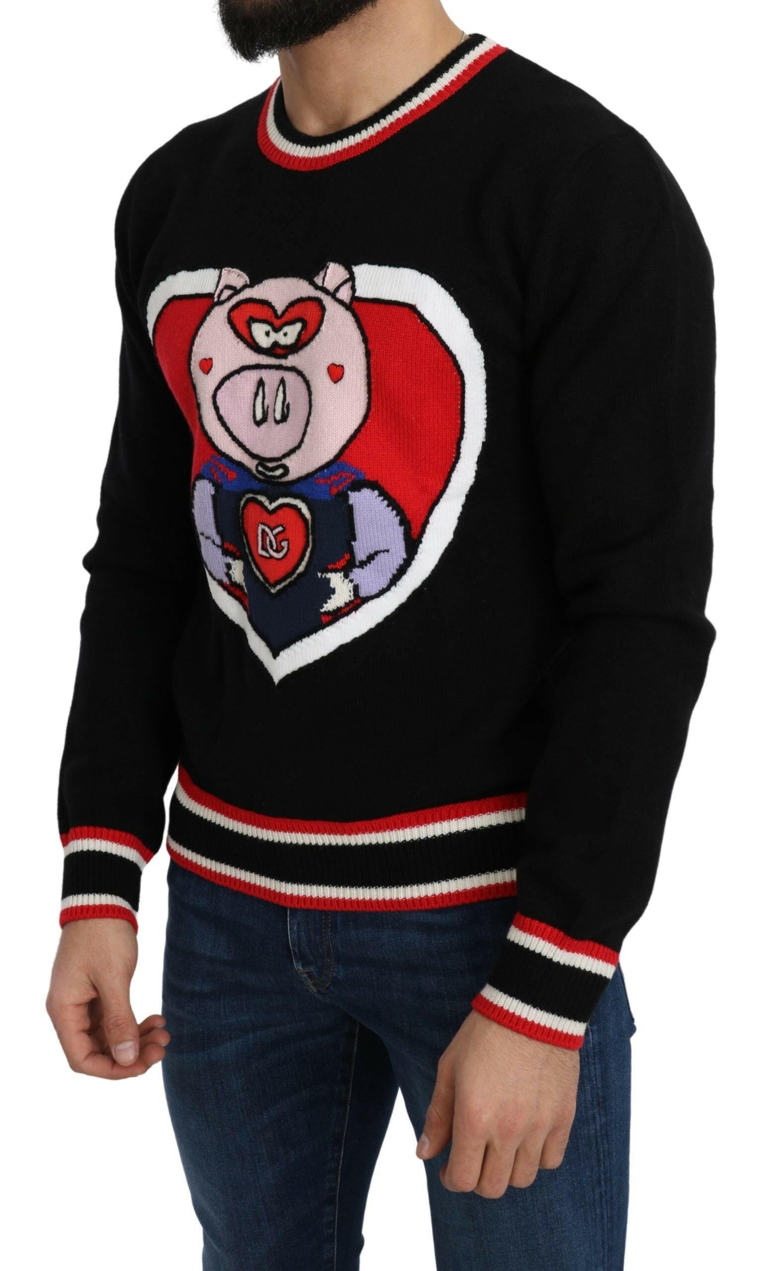 Dolce & Gabbana Black Cashmere Pig of the Year Pullover Sweater -   -  Dolce & Gabbana. Dolce & Gabbana Black Cashmere Pig of the Year Pullover Sweater -   -  Dolce & Gabbana.