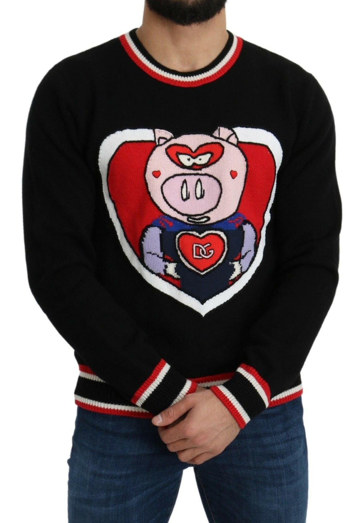 Dolce & Gabbana Black Cashmere Pig of the Year Pullover Sweater -   -  Dolce & Gabbana. Dolce & Gabbana Black Cashmere Pig of the Year Pullover Sweater -   -  Dolce & Gabbana.