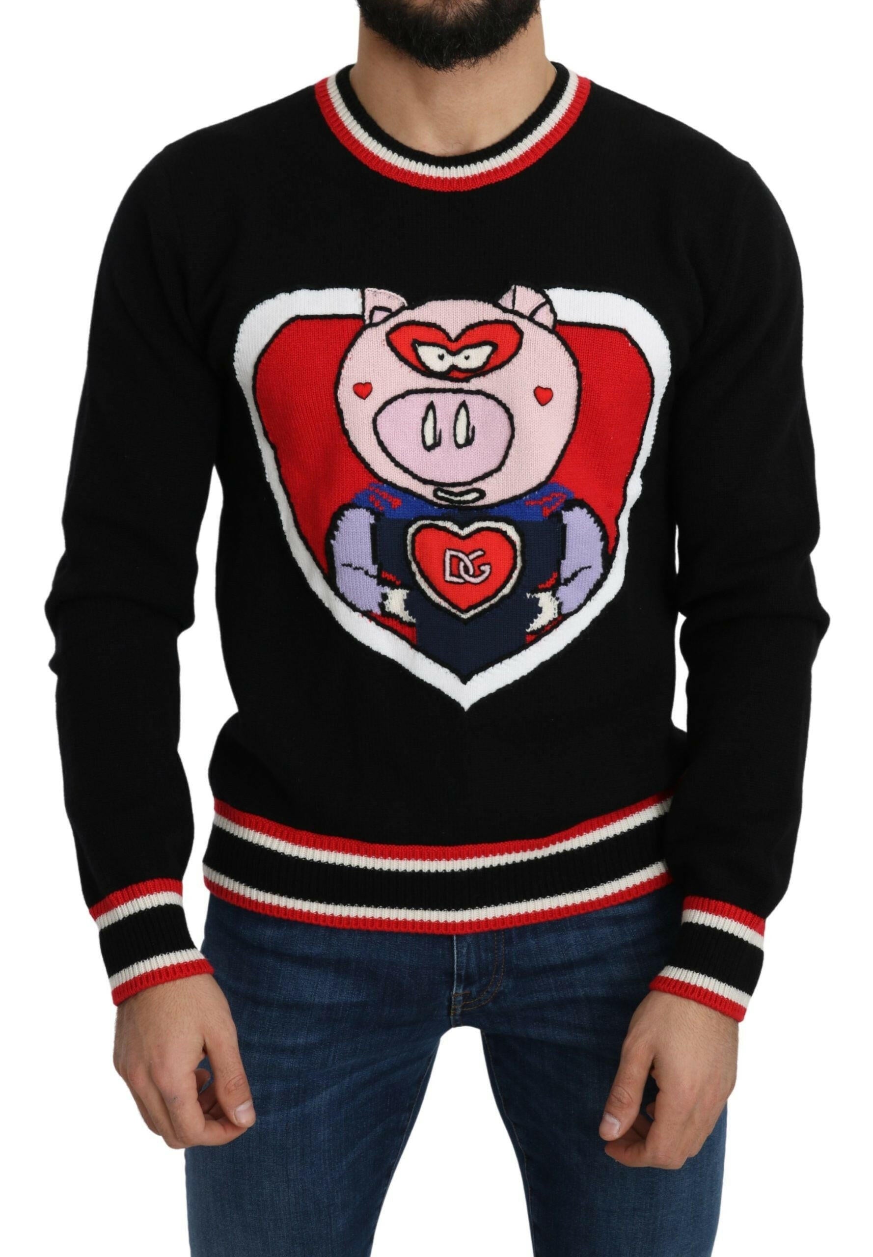 Dolce & Gabbana Black Cashmere Pig of the Year Pullover Sweater -   -  Dolce & Gabbana.