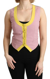 Dolce & Gabbana Pink Sleeveless Waistcoat Vest Cotton Top -   -  Dolce & Gabbana.