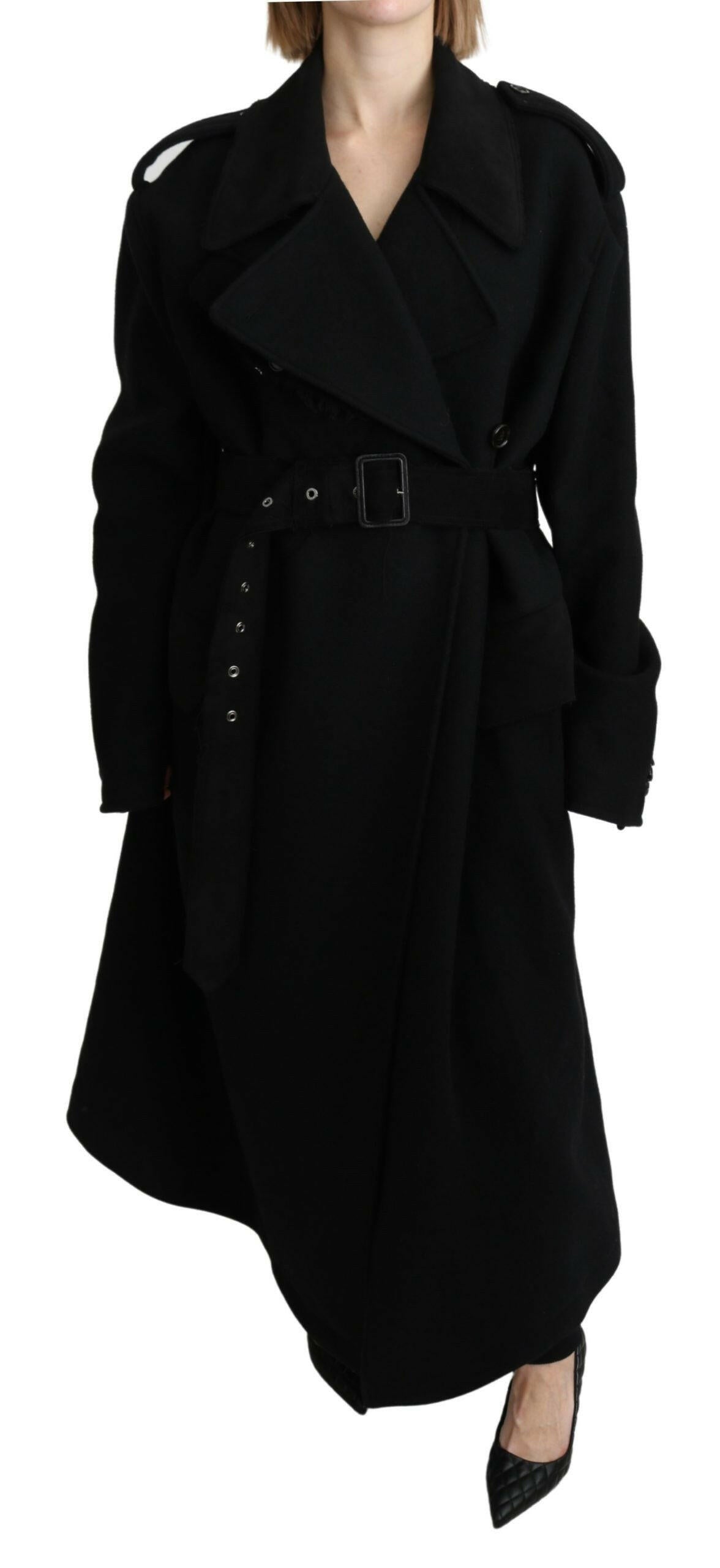 Dolce & Gabbana Virgin Wool Black Blazer Trenchcoat Jacket -   -  Dolce & Gabbana.