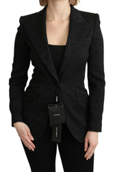 Dolce & Gabbana Black Brocade Single Breasted Blazer Jacket -   -  Dolce & Gabbana.