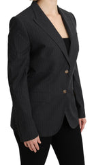 Dolce & Gabbana Gray Single Breasted Blazer Cotton Jacket -   -  Dolce & Gabbana.