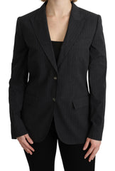 Dolce & Gabbana Gray Single Breasted Blazer Cotton Jacket -   -  Dolce & Gabbana.