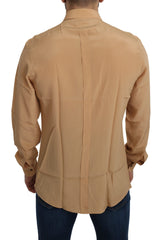 Dolce & Gabbana Elegant Yellow Silk Men's Formal Shirt - - Dolce & Gabbana.