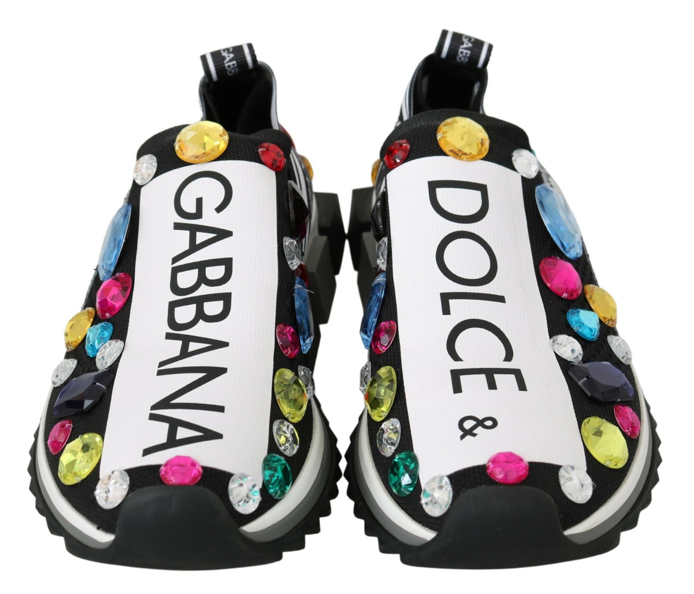 Dolce & Gabbana Black Multicolor Crystal Sneakers Shoes -   -  Dolce & Gabbana. Dolce & Gabbana Black Multicolor Crystal Sneakers Shoes -   -  Dolce & Gabbana.